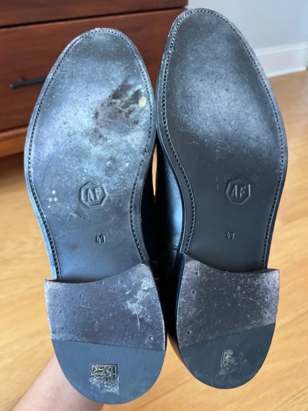 Ankari & Floruss Black Leather Shoes in Size 43